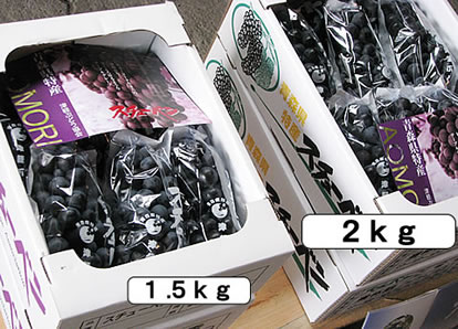 ２ｋｇ詰めと１．５ｋｇ詰めの比較