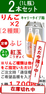 ふじ1本と紅玉1本の2本セット