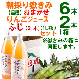 嶽きみセット「品種(恵味)(1品種)[6本]・りんごジュース(ふじ)[2本]」