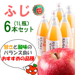 みかみ家のりんごジュース6本セット[ふじ×6][1L]